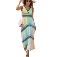 thumbnail image 1 of Vestido Largo Sin Mangas Para Mujer, Watercolor Stripes Traje Informal Para Cumpleaños, Verano, 1 of 5