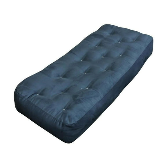 Homestock 9" Eclectic Elegance 21X54 Loveseat Ottoman Blue Microfiber Futon Mattress