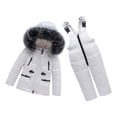 thumbnail image 4 of Trajes cálidos de invierno para niños, niñas, niños, chaqueta de plumón de , mono, traje de nieve, invierno Blanco - XL perfke Traje de nieve de invierno para niños, 4 of 9