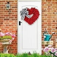 thumbnail image 6 of QianGlow Valentines Day Decor Wreath for Front Door Outside 17in, Heart Shaped Wreath for Outdoor Indoor Home, Valentine's Day Door Decoration,as show, 6 of 8