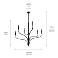 thumbnail image 4 of 52673BK Kichler Lighting Livadia - 6 Light Chandelier-33 Inches Tall and 36.25 Inches Wide-Black Finish, 4 of 8