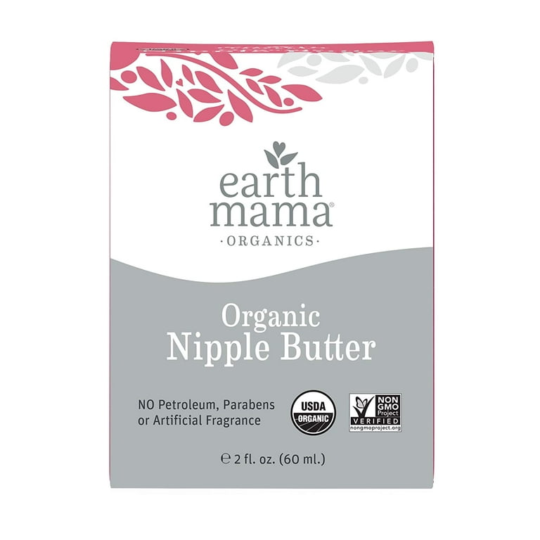 Organic Nipple Butter Breastfeeding Cream by Earth Mama  Lanolin-free,  Safe for Nursing & Dry Skin, Non-GMO Project Verified, 2-Fluid Ounce  (Packaging May Vary) 