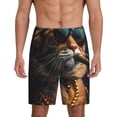 thumbnail image 3 of Lsque Dapper Cat in Sunglasses Mens Sleep Pajama Shorts,Short Pajama Pants, Cotton Ultra-Soft Knit-XX-Large, 3 of 9