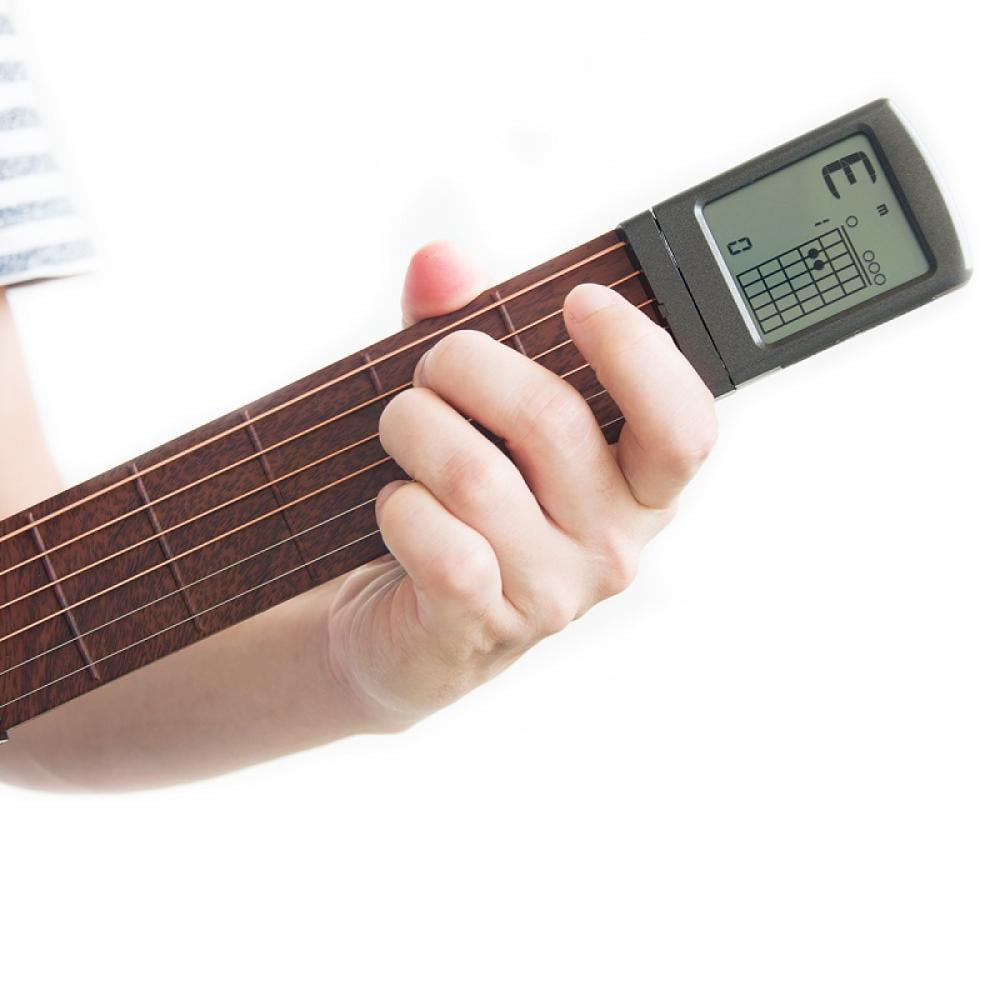 Portable Guitar Practice Tool Chord Trainer for Learn the Chords with Rotatable Chart Screen Guitar Chord Trainer 6 Fret Guitar Practice Tool 