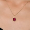 thumbnail image 3 of Gem Stone King 14K Yellow Gold Ruby Red Mystic Quartz Pendant Necklace | 2.70 Cttw | Gemstone Birthstone | Oval 10X8MM | Gold Necklace for Women | With 18 inch Gold Chain, 3 of 6