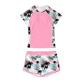 thumbnail image 3 of Girls Rash Guard Swimsuits Two Pieces Long Sleeve Shorts Bathing Suit Trendy Spring Summer Fall Child Swimwear, 3 of 5