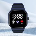 thumbnail image 2 of Waroomhouse Silicone Strap Watch Soft Durable Watch Student Led Watch Square Dial High Accuracy Button Type Adjustable Wrist Silicone Strap Unisex Lightweight, 2 of 8