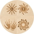 thumbnail image 1 of Ahgly Company Tapis de Zone Rond Lavable en Machine Intérieur Transitionnel Brun Sable Brun, 3 Pieds Rond, 1 of 7