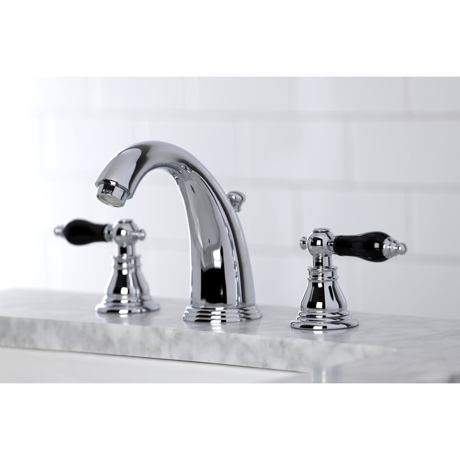 Kingston Brass KB981AKL Duchess Widespread Bathroom Faucet with Plastic Pop-Up, Polished Chrome