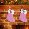 thumbnail image 5 of feimajia 2PC Christmas Stockings with Initials Letters, Super Soft Christmas Stockings Xmas Gift 7Inches Pink, 5 of 5