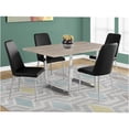 thumbnail image 6 of JERFIT Modern Taupe Dining Table for 4, Rectangular Kitchen Table with Chrome Metal Legs, Contemporary Wood Laminate Dining Room Table, 6 of 10
