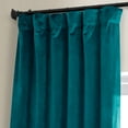 thumbnail image 3 of HPD Half Price Drapes Signature Sea Garden Teal Plush Velvet Blackout Curtains (1 Panel), 50W X 84L, 3 of 6
