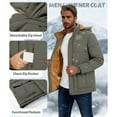 thumbnail image 4 of FDGIU Men's Versatile Quilted Puffer Jacket, Hooded Winter Coat with Hood, Warm Windproof Insulated Outerwear, 4 of 7