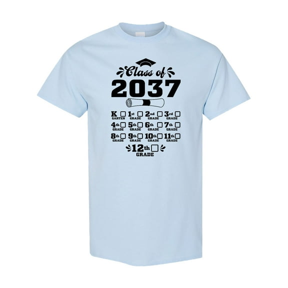 Inktastic Class of 2037 Graduation Checklist T-Shirt