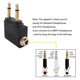 thumbnail image 4 of 4 Pack Airplane Headphone Adapter ,Airline Airplane Flight Adapters for Headphones, Golden Plated 3, 4 of 5