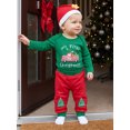 thumbnail image 5 of RUINIXCW Baby Christmas Outfit Crew Neck Long Sleeve Romper Pants and Hat 3 Pcs Set, 5 of 8