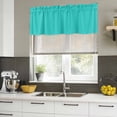 thumbnail image 4 of Turquoise Curtain Valances for Windows, Kitchen Valance Window Treatments Panel 2 Pack, Solid Color Farmhouse Turquoise Rod Pocket Short Curtains for Bathroom Bedroom 60 x 18 Inch, 4 of 8