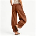 thumbnail image 6 of WERYOUNG Elegant Knit Lace Pants For Women With Elastic Waist And Curved Front Slits Wide Leg Trousers Palazzo Pants For Women Trendy Bottoms L, 6 of 6