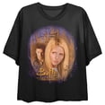 thumbnail image 5 of Buffy The Vampire Slayer Buffy & Angel Art Crew Neck Short Sleeve Crew Neck Women's Black Crop Top-Small, 5 of 7
