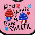 thumbnail image 4 of Inktastic 4th of July Red, White and Blue Sweetie Cupcakes and Stars Boys or Girls Baby Bib, 4 of 4