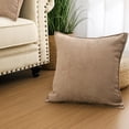 thumbnail image 5 of Throw Pillows Cushion for Couch Set of 4, Yamaziot 18"x18" Decorative Pillow for Sofa Accent Pillow Bed Living Room, Solid Brown, Chenille, 5 of 8