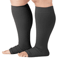 thumbnail image 6 of Plus Size Unisex Compression Socks 20-30mmHg for Thrombosis - Black, 3X-Large, 6 of 8
