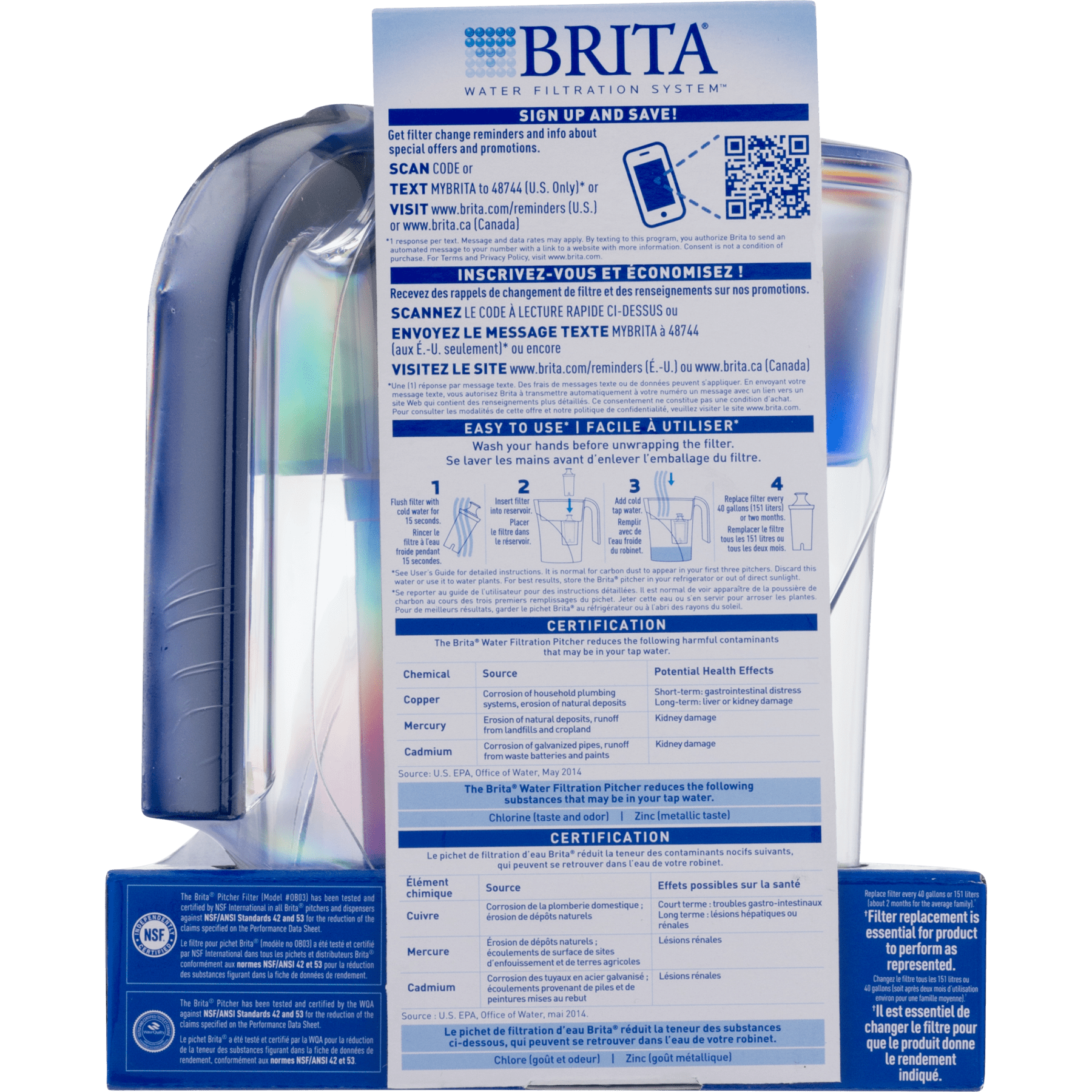 Brita 35704 Water Filtration Pitcher Blue Body Walmartcom