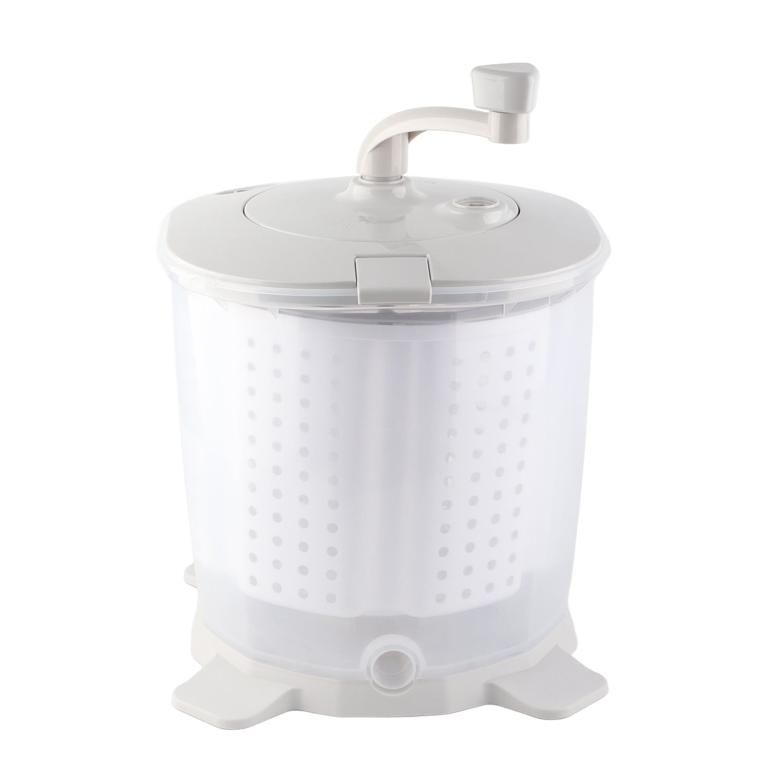 Mini Portable Manual Washing Machine, Hand Cranked Clothes Washer with a Detachable Dehydration Basket for Home Dormitory Gray