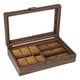thumbnail image 1 of Caja de reloj vintage, organizador de joyas, con tapa transparente y cerradura 6 ranuras, 1 of 9