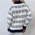 thumbnail image 4 of Labakihah Women's Christmas Half High Neck Pullover Snowflake Sweater Navy, 4 of 8