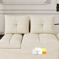 thumbnail image 4 of Leumius Folding Sofa Bed, 3 Lengths Available, Modern Sofa Velvet Pull-Out Bed, Loveseat with Adjustable Backrest, USB Port and Rotating Phone Holder, Beige., 4 of 8