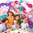 thumbnail image 7 of 147-Piece Paw Balloon Garland Arch Kit - Dog Paw Print Balloons in Pink, Purple, Turquoise with Confetti - Puppy Theme Birthday Baby Shower Party Decorations, 7 of 7