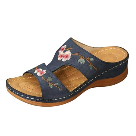 

Women s Indulge Relax Slipper Women s Memory Foam Spa Thong Flip Flops Cozy Indoor Slippers Summer Casual Wedge Sandals Shoes Casual 36 Navy Blue