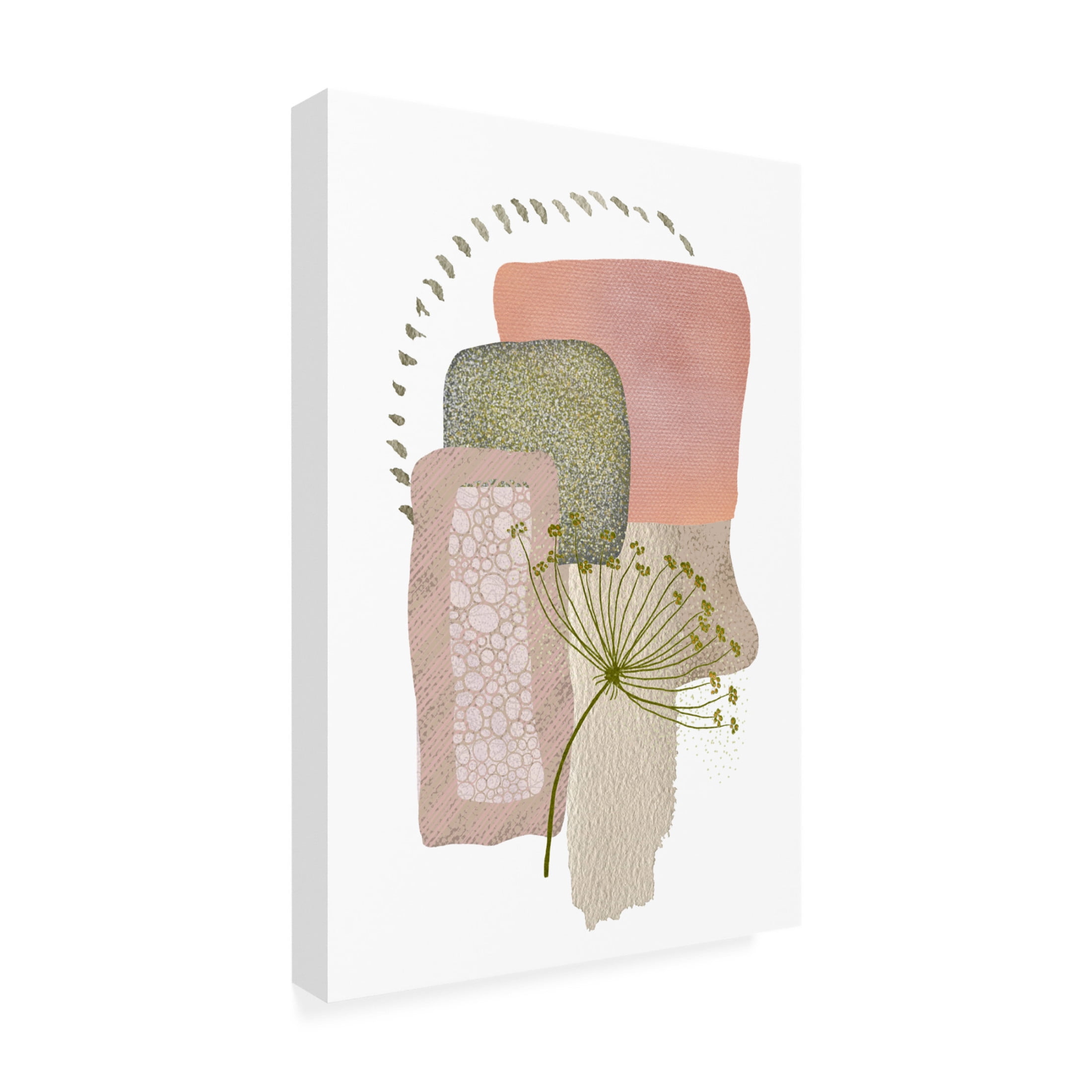 Trademark Fine Art Sally Ann Moss Delicate Pink and Green 1 Canvas Wall Art