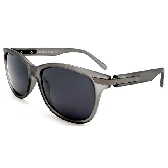 Unisex Modern Classic Polarized Horn Rimmed Sunglasses - The Lady In Red The Man In Grey - Grey
