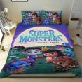 thumbnail image 1 of Súper Monstruos Conjunto de sábanas temático, trío de piezas, cómodo y amigable con la piel, diseño único, regalo de decoración para el hogar para familiares, amigos y fans,173cm *218cm, 1 of 6