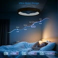 thumbnail image 4 of Bedroom Chandeliers 20 Inchs Low Profile Ceiling Fans with Lights and Remote Flush Mount Wooden Ceiling Fan and Light,3000-6000K Dimmable LED Fan Lighting Timing 6 Speeds Reversible Small Fans Light, 4 of 9
