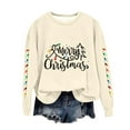 thumbnail image 4 of Enjoytime Sweatshirt for Women Merry Christmas Printed Long Sleeve Crewneck Sweatshirt Xmas Holiday Casual Pullover Tops, 4 of 4