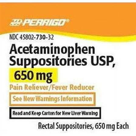 Perrigo Acetaminophen Rectal Suppositories, 650mg, 12 CT