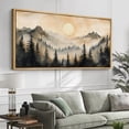 thumbnail image 2 of Large Framed Canvas Print Sunrise from mistry Forest Wall Art Decorative Ready to Hang Painting for Living room Bedroom - 60"x30" Natural Frame, 2 of 7