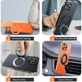 thumbnail image 4 of LANGSIDI Leather Magnetic Ring Holder case For iPhone 15 14 Pro Max 16 13 12 for Magsafe Wireless Charging lens Protective cases tzw, 4 of 7