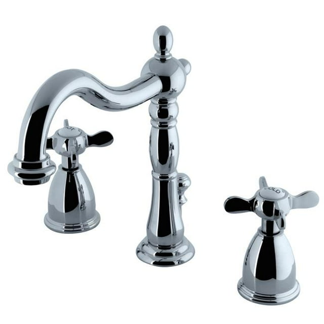 Kingston Brass KB1971BEX Widespread Lavatory Faucet with Cross Handle & Retail Pop-Up, Chrome