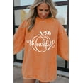 thumbnail image 5 of Women's Orange Pumpkin Thankful Graphic Corded Sweatshirt | [ZhiHiMeRi] | (US 20-22)2XL, 5 of 8