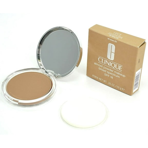 CLINIQUE ALMOST POWDER FOUNDATION 0.35 OZ DEEP CLINIQUE/ALMOST POWDER MAKEUP BROAD SPECTRUM SPF 18 #06 DEEP .35 OZ SPF 18