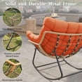 thumbnail image 3 of Giant Patio Rocking Chair  Patio Egg Freestyle Chair  Indoor Outdoor Rattan Wicker Lounge with Cushion and   Cozy  Rocker for Living Room  Bedroom  Porch  Patio, 3 of 7