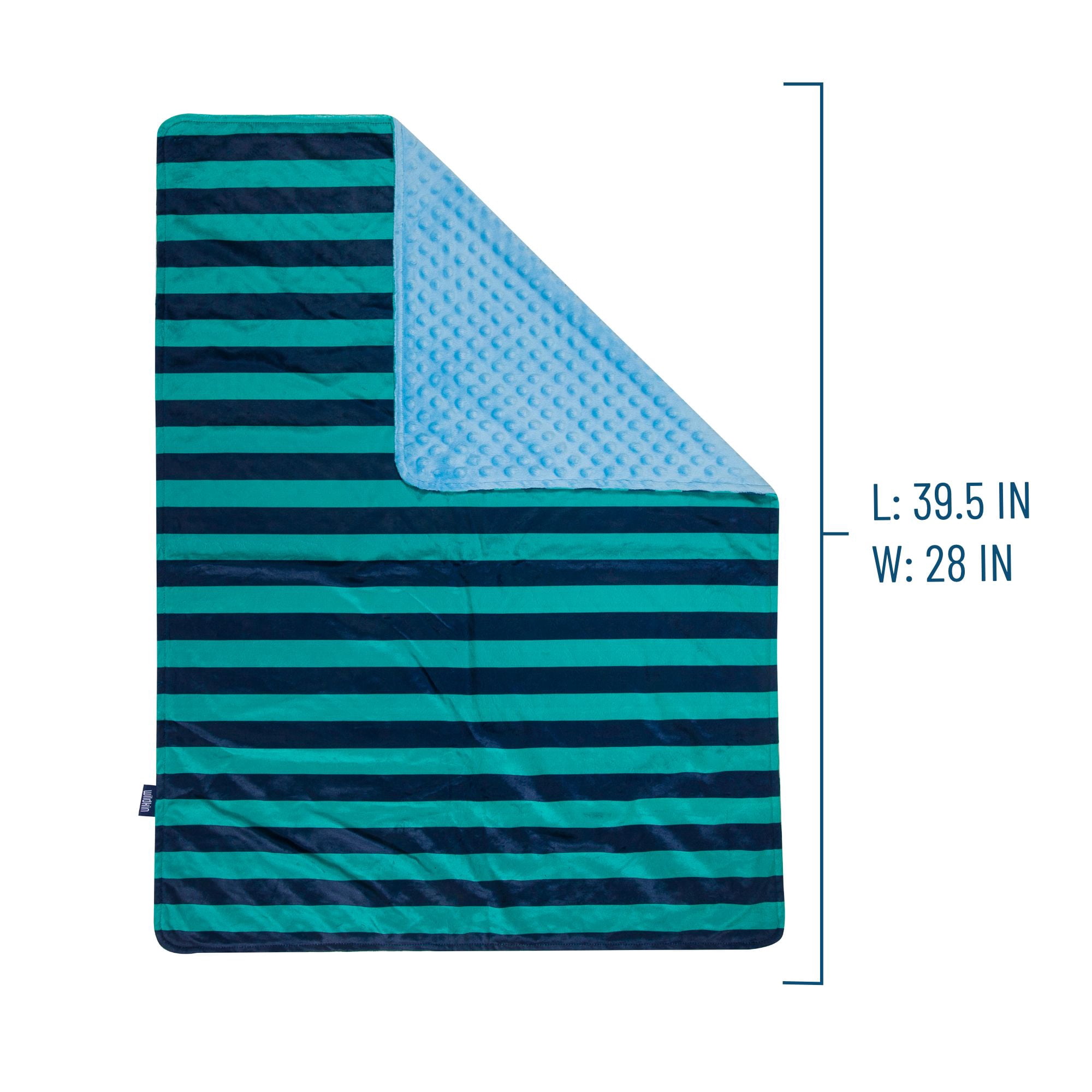 Wildkin Plush Velour Baby Blanket for Girls and Boys (Blue Stripes)