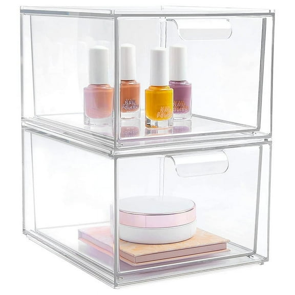 2PCS K Cup Organizer Coffee Pod Storage Container Stackable Drawers for Creamer Suger Coffee Bar Organizer