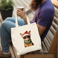 thumbnail image 4 of Hello Winter Abyssinian Frosty Morning Walk Welcome Snowy Christmas Canvas Tote Bag Cat Lover Kitten Owner Gifts Reusable Shopping Grocery Bag - 02018, 4 of 5