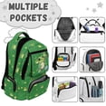thumbnail image 4 of Yspwyqan Green Frog Banjo Kids Backpack Set 4Pcs with Lunch Box Pencil Case Water Bottle Bag, 17 Inch Multi-Pocket Lightweight Bags Fits 15.6 Laptop for Elementary Middle School, 4 of 7