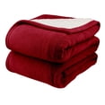 thumbnail image 4 of Pure Warmth Flannel Sherpa Electric Heated Warming 50x60 Throw Blanket Red White, 4 of 4